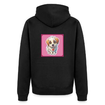 Dessin animé de chien 4 - Veste à capuche bio Premium Unisexe - noir - Dos - Nico (187cm)