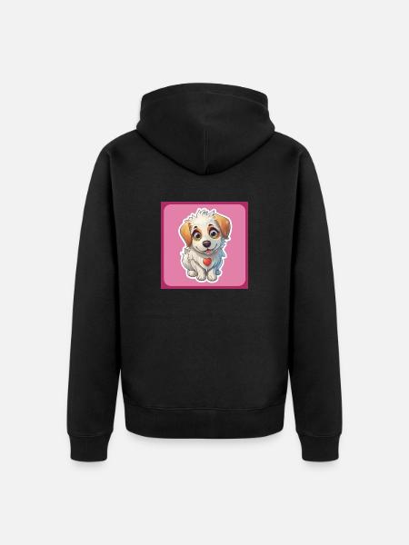 Hund Karikatur 4 - Unisex Premium Bio Zip Hoodie - Schwarz