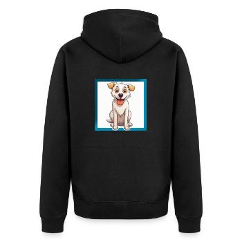 Chien de dessin animé 5 - Veste à capuche bio Premium Unisexe - noir - Dos - Nico (187cm)
