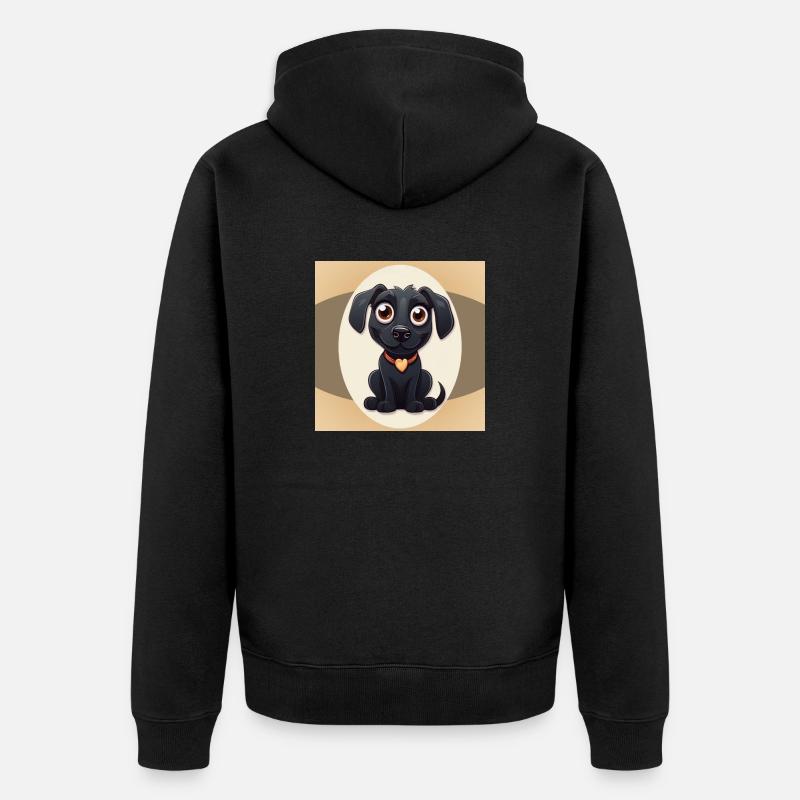 Dessin animé de chien 6 - Veste à capuche bio Premium Unisexe - noir