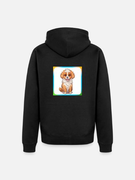 Hund Cartoon 9 - Unisex Premium Bio Zip Hoodie - Schwarz