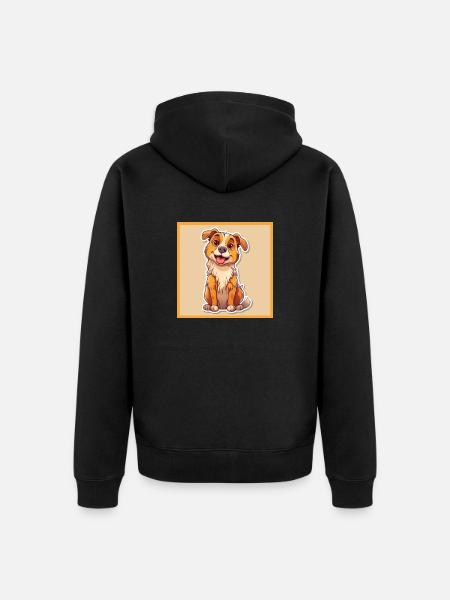 Dog Cartoon 7 - Unisex Premium Organic Zip Hoodie - black