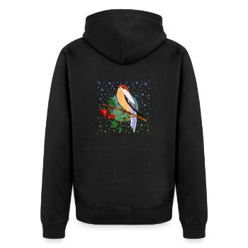 Colorful bird - Unisex Premium Organic Zip Hoodie - black - Back - Nico (187cm)