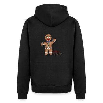 nettes Plätzchen - Unisex Premium Bio Zip Hoodie - Schwarz - Hinten - Nico (187cm)