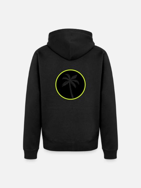 palm tree - Unisex Premium Organic Zip Hoodie - black