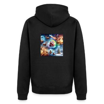 Christmas Midnight Mass Gifts Christmas Tree Santa Claus - Unisex Premium Organic Zip Hoodie - black - Back - Nico (187cm)