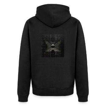 Planet in Creation - Unisex Premium Organic Zip Hoodie - black - Back - Nico (187cm)