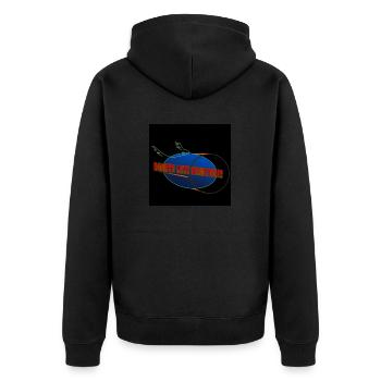 Danger lover - Unisex Premium Bio Zip Hoodie - Schwarz - Hinten - Nico (187cm)