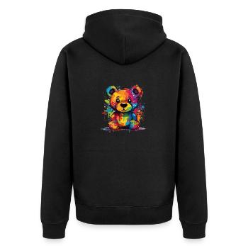 Teddy - Unisex Premium Organic Zip Hoodie - black - Back - Nico (187cm)