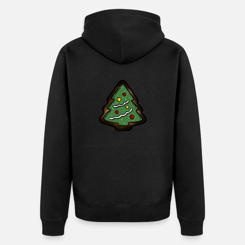 verbranntes Weihnachtsbaum Plätzchen - Unisex Premium Bio Zip Hoodie - Schwarz