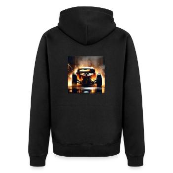 Rusty Hot Rod racing #6 - Unisex Premium Organic Zip Hoodie - black - Back - Nico (187cm)
