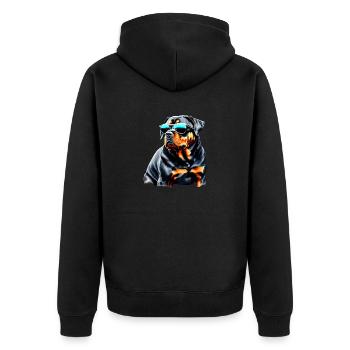 Chien chiot Rottweiler Chien Rottweiler Chiot Chiens - Veste à capuche bio Premium Unisexe - noir - Dos - Nico (187cm)