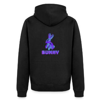 Lapin violet - Veste à capuche bio Premium Unisexe - noir - Dos - Nico (187cm)