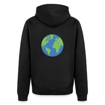 planete terre bleu dessin 2410 Z - Veste à capuche bio Premium Unisexe - noir - Dos - Nico (187cm)