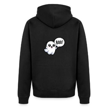 Phantom Halloween - Unisex Premium Bio Zip Hoodie - Schwarz - Hinten - Nico (187cm)