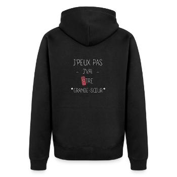 J'peux pas je Vai être grande-Sœur - Veste à capuche bio Premium Unisexe - noir - Dos - Nico (187cm)