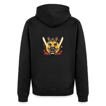 Ninja Giraffe #2 - Unisex Premium Bio Zip Hoodie - Schwarz - Hinten - Nico (187cm)