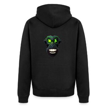 Gorilla - Unisex Premium Organic Zip Hoodie - black - Back - Nico (187cm)