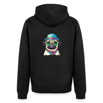 A colorful dog - Unisex Premium Organic Zip Hoodie - black - Back - Nico (187cm)