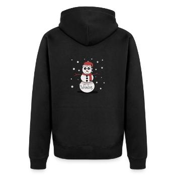 Winter - Unisex Premium Bio Zip Hoodie - Schwarz - Hinten - Nico (187cm)