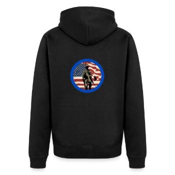 Vétéran, ancien combattant, armistice, militaire. - Veste à capuche bio Premium Unisexe - noir - Dos - Nico (187cm)