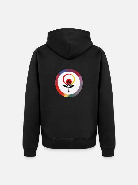 Zen-Kreis-Pflanze: eine farbenfrohe und ruhige - Unisex Premium Bio Zip Hoodie - Schwarz