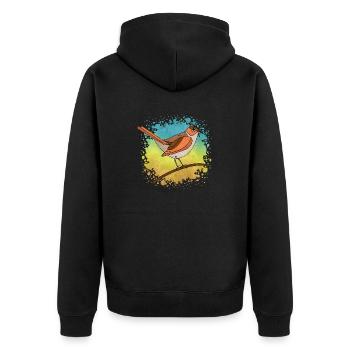 Colorful bird - Unisex Premium Organic Zip Hoodie - black - Back - Nico (187cm)