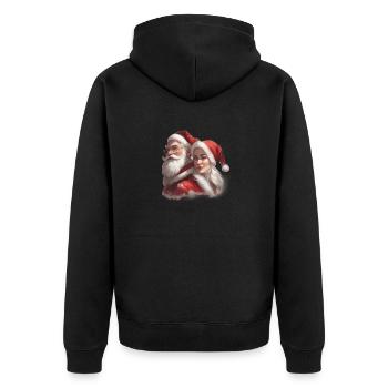 Ehepaar Santa Claus - Unisex Premium Bio Zip Hoodie - Schwarz - Hinten - Nico (187cm)