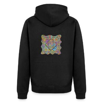shrink - Unisex Premium Organic Zip Hoodie - black - Back - Nico (187cm)