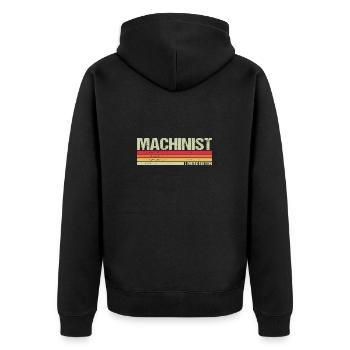 Machinist Limited Edition - Unisex Premium Organic Zip Hoodie - black - Back - Nico (187cm)