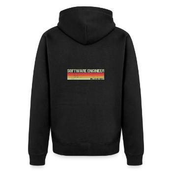 Software Engineer Limited Edition - Unisex Premium Organic Zip Hoodie - black - Back - Nico (187cm)