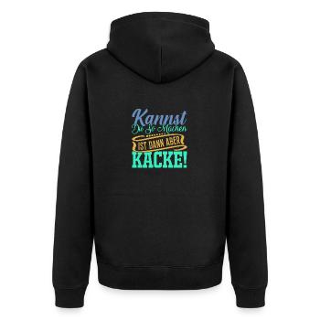 Kannst Du so machen..... - Unisex Premium Bio Zip Hoodie - Schwarz - Hinten - Nico (187cm)