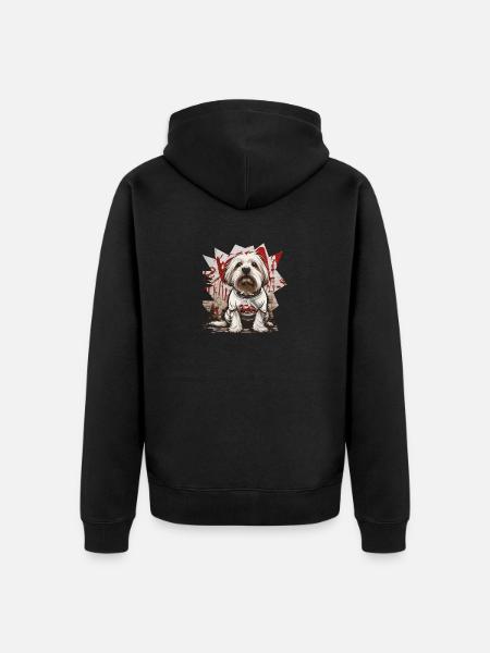 Maltese dog - Unisex Premium Organic Zip Hoodie - black