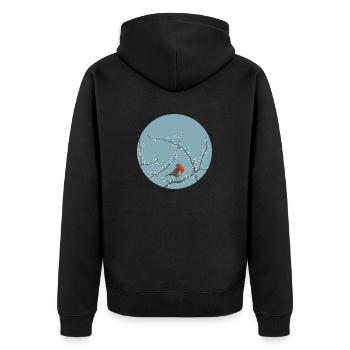 Winterbird - Unisex Premium Bio Zip Hoodie - Schwarz - Hinten - Nico (187cm)