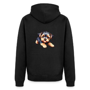 Yorkshire Terrier Chien Propriétaire Chien Chiot - Veste à capuche bio Premium Unisexe - noir - Dos - Nico (187cm)