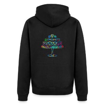 Cake - Unisex Premium Organic Zip Hoodie - black - Back - Nico (187cm)