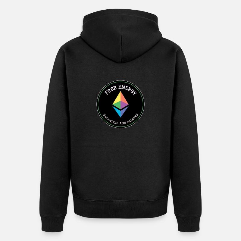 Äther Freie Energie Logo - Unisex Premium Bio Zip Hoodie - Schwarz