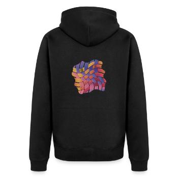 Verheddert - Unisex Premium Bio Zip Hoodie - Schwarz - Hinten - Nico (187cm)