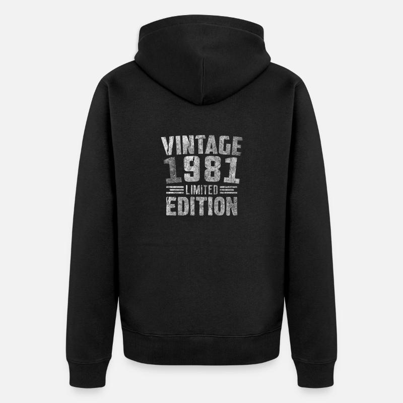Millésime 1981 Édition Limitée - Veste à capuche bio Premium Unisexe - noir