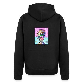 Art 3 - Unisex Premium Bio Zip Hoodie - Schwarz - Hinten - Nico (187cm)