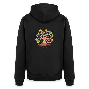 Arbre de vie Arbre de vie celtique Yoga - Veste à capuche bio Premium Unisexe - noir - Dos - Nico (187cm)