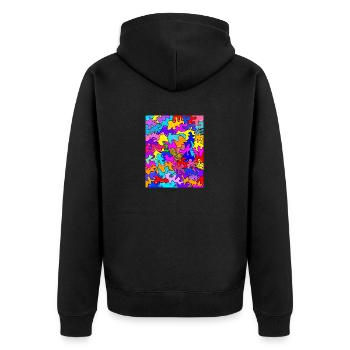 Kunst 1 - Unisex Premium Bio Zip Hoodie - Schwarz - Hinten - Nico (187cm)