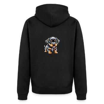 Rottweiler Chien Rottweiler Chiot Chiens Chien Chiot - Veste à capuche bio Premium Unisexe - noir - Dos - Nico (187cm)