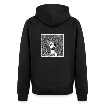 Coiffure #1 - Veste à capuche bio Premium Unisexe - noir - Dos - Nico (187cm)