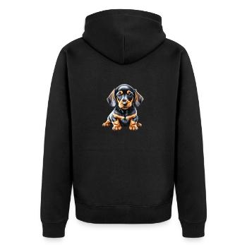 Propriétaire de chien, Chien teckel, Chiot teckel, Chiens - Veste à capuche bio Premium Unisexe - noir - Dos - Nico (187cm)