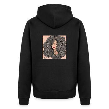 Hairstyle #3 - Veste à capuche bio Premium Unisexe - noir - Dos - Nico (187cm)