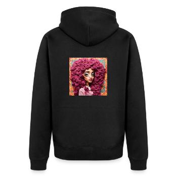 Hairstyle #4 - Veste à capuche bio Premium Unisexe - noir - Dos - Nico (187cm)