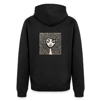 Hairstyle #6 - Veste à capuche bio Premium Unisexe - noir - Dos - Nico (187cm)