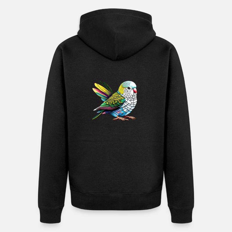 Calopsitte Perruche Oiseau Propriétaire d’oiseau - Veste à capuche bio Premium Unisexe - noir
