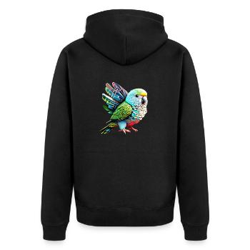 Perruche Bird Propriétaire d’oiseau Calopsitte - Veste à capuche bio Premium Unisexe - noir - Dos - Nico (187cm)